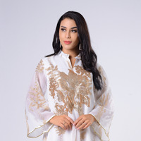 Women's Sequins Embroidered Abaya Dress, Moroccan Kaftan