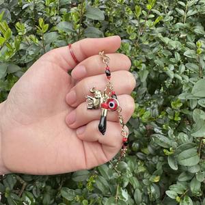 Pulsera de Azabache Dorada, Figura de Mano, Azabache Simulado, Protección Contra el Mal de Ojo, Pulsera de la Buena Suerte - Product Image 2
