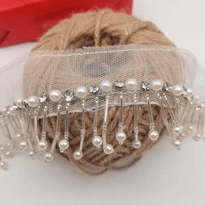 1yd สุนัขลูกไม้ลูกปัดสีขาวประดับด้วยไข่มุกพู่ลูกปัดแฮนด์เมดสำหรับชุดเต้นรำ - Product Image 3