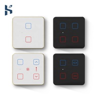Pour Tuya Smart WiFi interrupteur de commande d'éclairage mural 86x86mm interrupteur de rideau tactile avec cadre en métal Max. Courant 10A