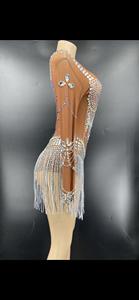 Abito estivo Novance Y2160 2022 gli artisti di danza con nappe di cristallo vestono costumi di scena da discoteca a maniche lunghe per cantanti - Product Image 5