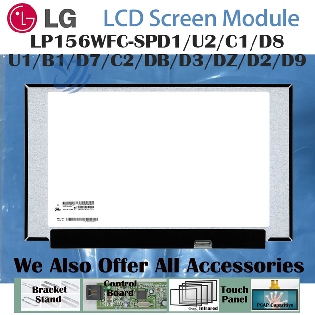 15.6" 1920*1080,16:9, 16.7M Color No Touch 30 Pins Laptop LCD Screen  WLED 64% SRGB LP156WFC-SPD1/U2/C1/U1/B1/D7/C2/DB/D3/DZ/D2