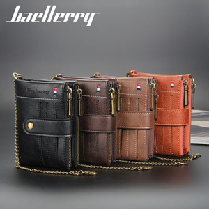 กระเป๋าสตางค์ผู้ชายแบบสั้น Baellerry หนัง PU พับสามตอน พร้อมสายโซ่ อเนกประสงค์สำหรับใช้ในชีวิตประจำวัน - Product Image 4