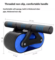 Rodillo para Abdominales con Soporte para Flexiones, Equipo de Ejercicio para Gimnasio en Casa, Entrenamiento Deportivo para Hombres, Entrenamiento de Core