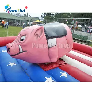 Automatic Protection Sports Game Bucking Pig Inflatable Rodeo Riding Pig Mechanical Bull Pig