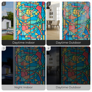 Película Decorativa para Ventanas con Diseño Abstracto de <span class=keywords><strong>Picasso</strong></span>, Adhesivo Estático sin Pegamento, Control de Privacidad - Product Image 2