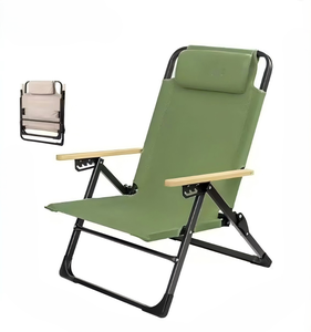 Silla reclinable plegable de Metal portátil, respaldo ajustable, diseño moderno para muebles de exterior, jardín, Camping, pesca, uso en la playa - Product Image 2