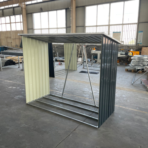 Organisation de hangar de stockage de bois de chauffage en métal pour la maison Outils de jardin d'arrière-cour Gris - Product Image 6