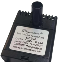 Pompe à eau submersible en plastique Degenbao DC-200 écologique 2,5W pour patio, petits aquariums et bassins - 5V pour espaces restreints