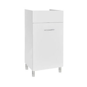 Meuble sous évier 43 x 48 cm blanc, unité de rangement de cuisine avec tiroir et porte - Product Image 1