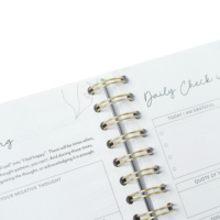 Carnet de gratitude personnalisé imprimé, avec spirale, pour affirmations, bien-être, pleine conscience et planification positive