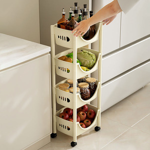 Type de sol mobile au sésame support de <span class=keywords><strong>rangement</strong></span> à plusieurs couches pour chambre à coucher cuisine collations chariot en plastique ménage panier à légumes étagère - Product Image 5