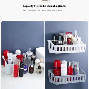 Étagère de rangement simple pour salle de bain, sans perforation, murale, pour articles de toilette - Product Image 6