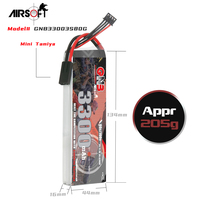 Batterie LiPo GNB GAONENG 3300MAH 3S 11.1V 80C avec connecteur Mini Tamiya pour fusils AEG Airsoft haute performance