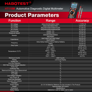 Multimètre numérique intelligent LCR portable, diagnostic automatique, True RMS AC/DC, multi-paramètres, petit format, pour tests automobiles - Product Image 3
