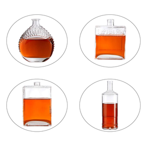 Bouteilles en verre transparent de haute qualité vides Bouteilles liquides multiformes Vodka Whisky <span class=keywords><strong>Tequila</strong></span> avec bouchon en liège - Product Image 5