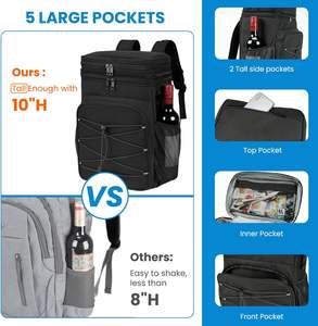 กระเป๋าเป้สะพายหลังแบบขยายได้, กระเป๋าเก็บความเย็นกันรั่วซึมสองชั้นกระเป๋าเก็บความเย็นกันน้ำน้ำหนักเบาพกพาได้ - Product Image 2