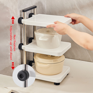 Organizzatori Regolabili per <span class=keywords><strong>Pentole</strong></span> e Padelle in PP e Acciaio Inox, Porta <span class=keywords><strong>Pentole</strong></span> Sotto il Mobile, <span class=keywords><strong>Organizzatore</strong></span> da Cucina - Product Image 4