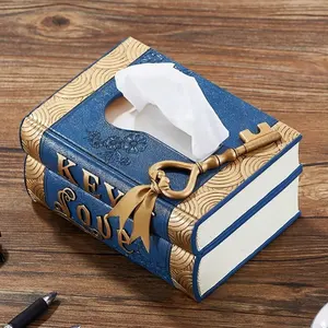Kreative Einfache Bücher Form Papier Handtuch Rohr Retro Wohnzimmer Tissue Box Blue Home Dekorationen