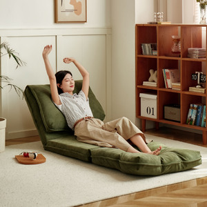 Canapé paresseux simple Tatami avec dossier pliable, rembourrage en mousse, vert foncé, pour adultes et personnes âgées - Product Image 1