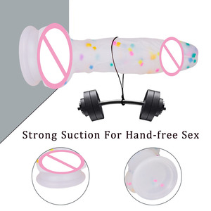 Dildo en silicone transparent avec base à ventouse évasée pour un jeu mains libres, jouets sexuels pour adultes pour femmes/débutantes - Product Image 6