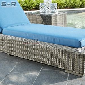 Lit simple de luxe en osier d'aluminium de rotin de <span class=keywords><strong>jardin</strong></span> de piscine extérieure <span class=keywords><strong>Matelas</strong></span> de chaise longue portable d'hôtel pour le salon Villa pour la terrasse - Product Image 3