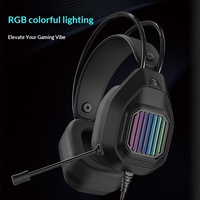 DAREU Headset Gaming Berkabel Over-Ear dengan Peredam Kebisingan Aktif, Lampu Atmosfer Game, Kontrol Sentuh, Kabel 2m, Driver Dinamis