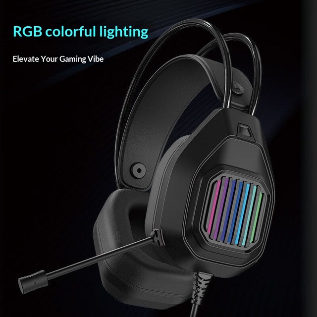 DAREU Wired Over-Ear Gaming Headset Active Noise Cancellation Game Atmosphere Light Touch Control 2m Cord Dynamic Driver-for