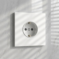 Prise de courant Schuko moderne minimaliste grise KESHIQI 16A/10A double pôle en matériau PC, norme européenne, prises murales électriques domestiques