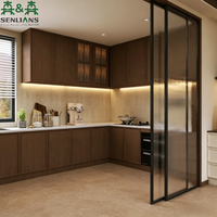Armoires de cuisine SLS Modern Classic à texture bois, portes Shaker, meubles modulaires sur mesure pour projets