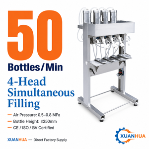 Macchina Riempitrice Pneumatica Semi-Automatica <span class=keywords><strong>per</strong></span> Profumi, Riempitrice a Pressione Negativa <span class=keywords><strong>per</strong></span> Liquidi Oleosi, Controllo Livello Vetro, 2/4/6 Ugelli - Product Image 3