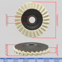 Disques à lamelles en feutre de laine Fortunebrasive 4,5 5 pouces 115 125 mm pour meuleuse d'angle, polissage miroir du métal et de l'acier inoxydable, roues de polissage OEM