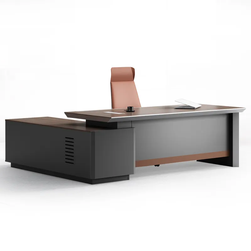 Ahşap lüks ofis masası tasarım yönetici ofis masası seti yöneticisi ofis mobilyaları ticari mobilya çalışma masası escritorio