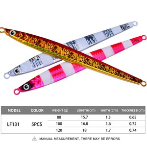 NEWMAJOR 80g 100g 120g <span class=keywords><strong>di</strong></span> Jig in metallo per pesca a lunga distanza in mare, gettando in condizioni <span class=keywords><strong>di</strong></span> stampa con esca falsa - Product Image 3