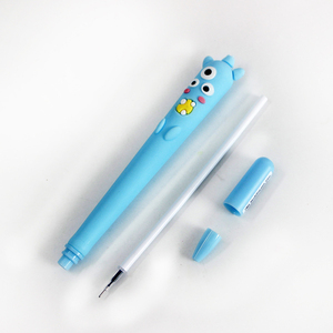 Stylo Gel Silicone Créatif O&Q Kawaii 0,5 mm Noir Bleu – Design Monstre Mignon Préféré des Enfants, Matériau Caoutchouc pour Papeterie - Product Image 4