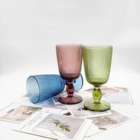 Verres à vin Kaly's modernes de style européen vintage, à nervures verticales, épais, gaufrés, de luxe, durables, flûtes à vin rouge, gobelets pour fêtes
