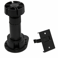 Pieds de nivellement réglables en plastique noirs pour meubles de salle à manger, clips de fixation robustes pour pieds de table, design moderne en aluminium