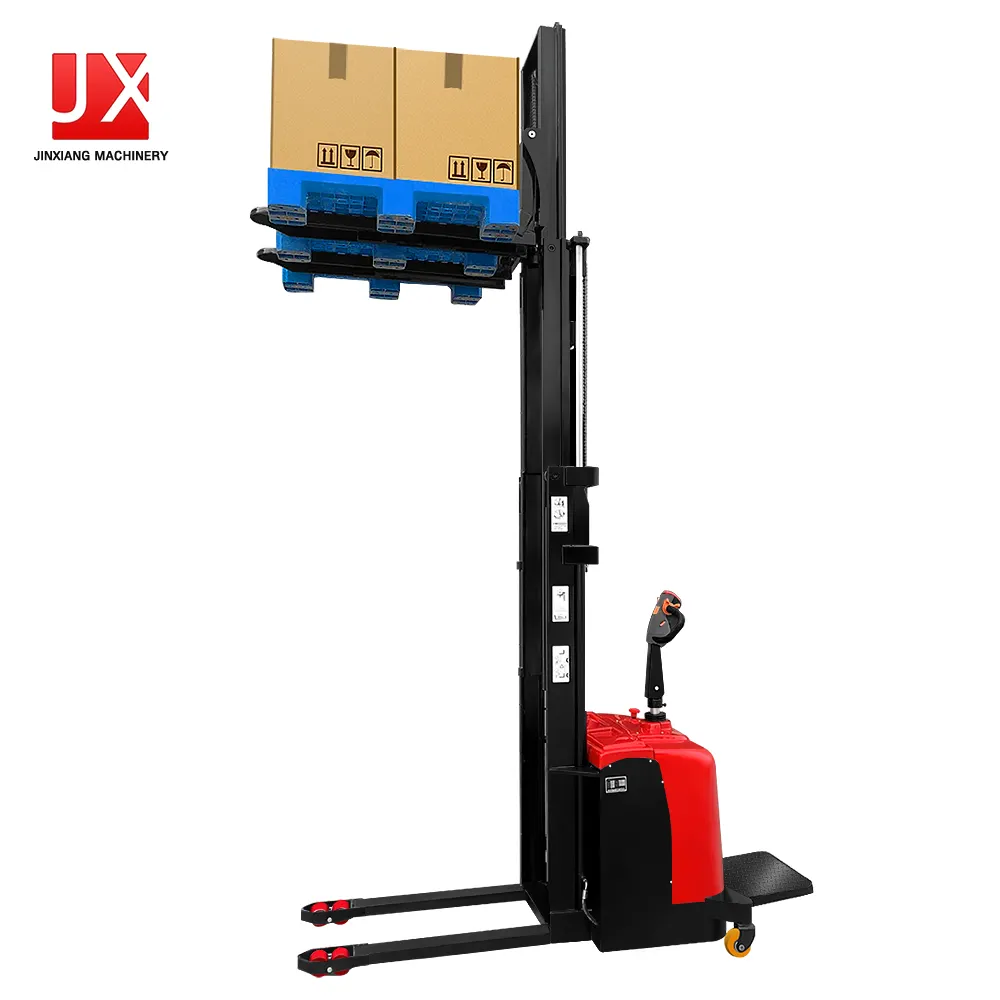 Hot Sale automatic stacker 2ton 1.5ton full self loading electric stacker forklift stand drive pallet jack stacker