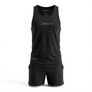 Performance <b>Men's</b> Sporty Compression Tank Top Tight Fit Base Layer Breathable Quick Dry Polyester/Cotton Crew Neck Solid Pattern - Product Image 2