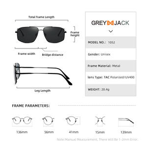 Lunettes de soleil carrées Greyjack pour hommes, verres TAC UV400, monture complète, conduite, extérieur, mode - Product Image 5