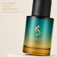 Flacon compte-gouttes en verre rond vert olive pour sérum et tonique, 20ml 30ml 40ml 50ml, pour sérum de maquillage et cosmétiques