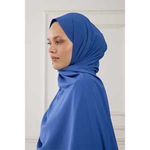 Châle en soie bleue à la sauge de Saint-Jean de Médine - Accessoire élégant et luxueux - Product Image 1
