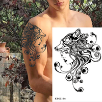 Autocollant de tatouage de renard semi-permanent écologique de haute qualité Art corporel d'une durée de 15 jours Caractéristique temporaire