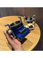 Nouvelle tasse à café design camion transfrontalier, ornement décoratif pour la maison et le jardin, avec cœur en acier inoxydable