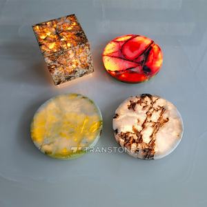 Hoja de alabastro translúcida Respaldo LED Control táctil Lumistone Pared y barra Piedra de mármol Decoración interior de lujo - Product Image 6