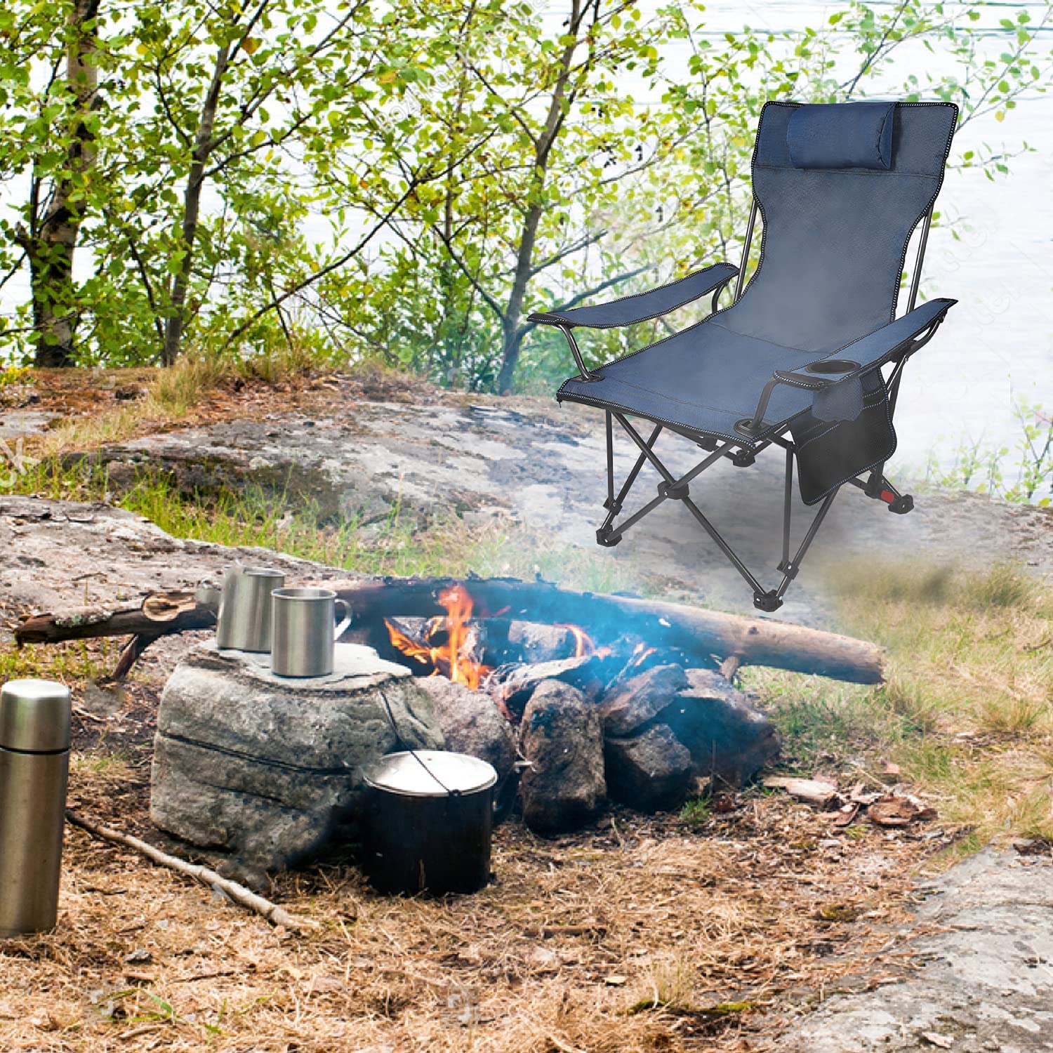 Woqi Outdoor Folding Chair - Lightweight Dual Use Recliner