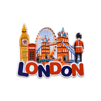 Aimant de réfrigérateur en résine, design personnalisé, motif élément de Londres, artisanat moderne, prix de gros, aimant puissant, nouveauté 2026