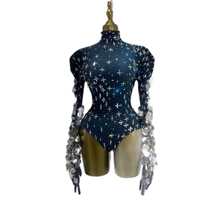 Body de lentejuelas de cuello alto <span class=keywords><strong>para</strong></span> mujer, estilo industrial, <span class=keywords><strong>para</strong></span> cantantes y bailarinas de pole dance en plataforma - Product Image 5
