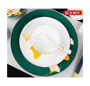 Рекламная Роскошная фарфоровая керамическая посуда, тарелки, набор посуды