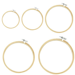 Eco-Friendly Handmade Bamboo Frame Embroidery Hoop DIY Cross Stitch Set with Flower Design for Home Decoration